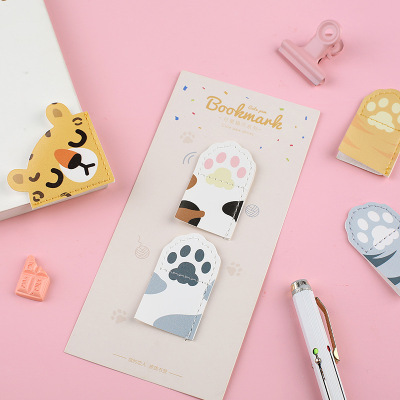 信的恋人原创皮质书签 动物派对 可爱猫爪 学生创意diy文具 4款