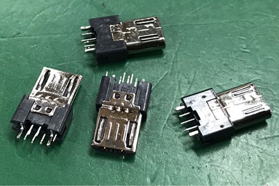 microusb5p夹板式插头 带两个固定脚