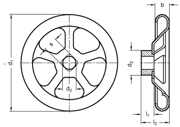 2-a 压制钢轮幅手轮 德国 原装进口 ganter