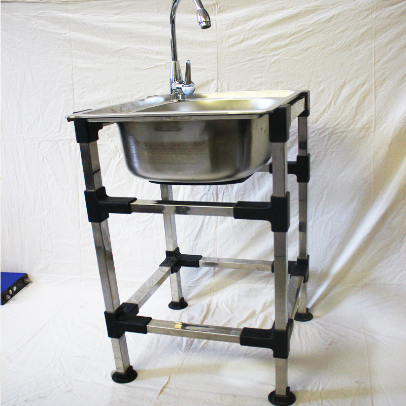 不锈钢单洗菜盆支架厂家供应可移动水槽水盆支架移动款单水槽支架