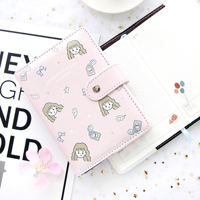 皮面卡通手帐本 小清新学生计划日程本旅行手册插画手绘本日记本