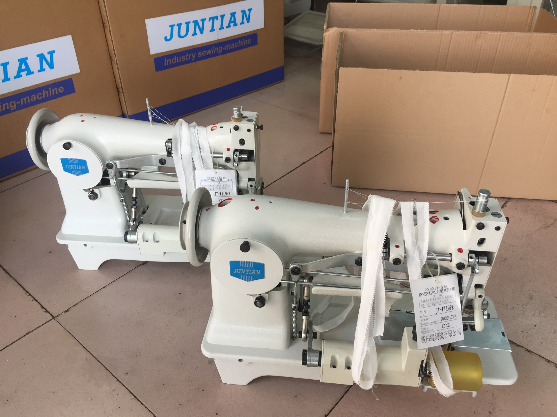 骏田牌w-119pk带刀带轮对丝机