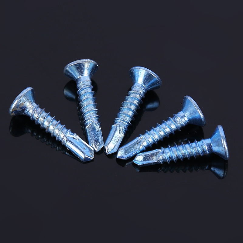 得力玛平头钻尾螺丝钉 蓝白锌十字沉头自攻钻尾燕尾螺丝钉 批发