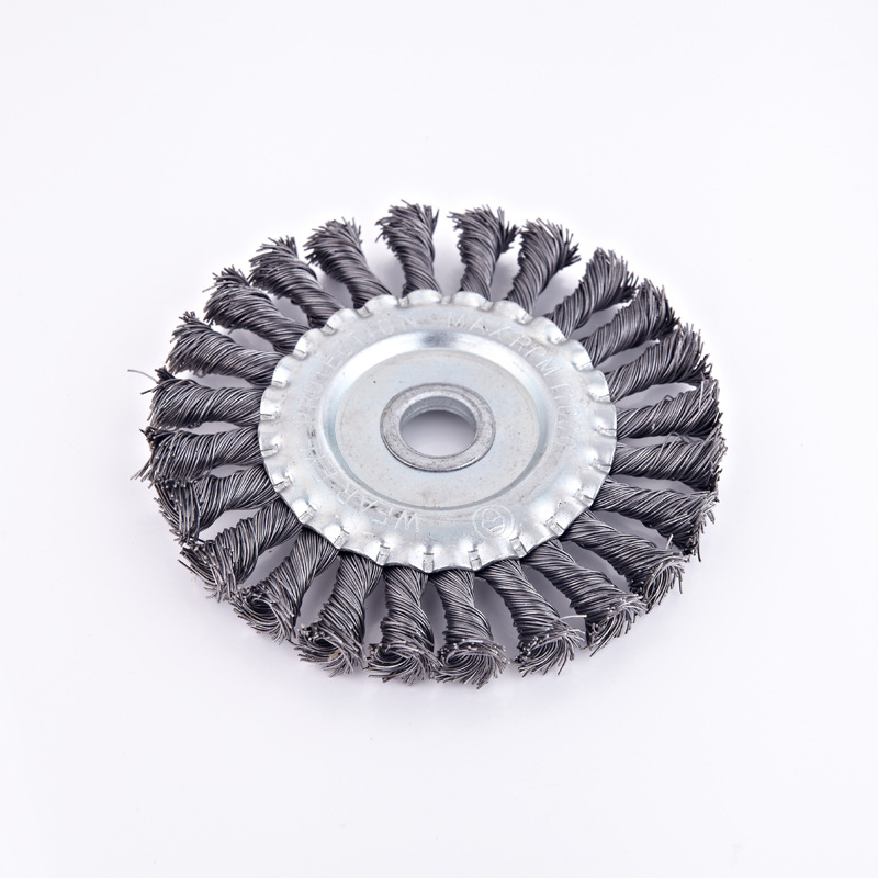 永康厂家批发扭丝喇叭口钢丝轮 4寸机用平行喇叭口钢丝轮