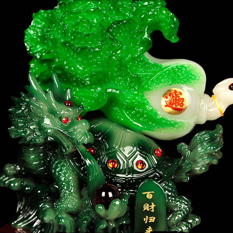招财仿玉白菜摆件百财归来酒柜装饰品电视墙公司店铺饭店开业礼品