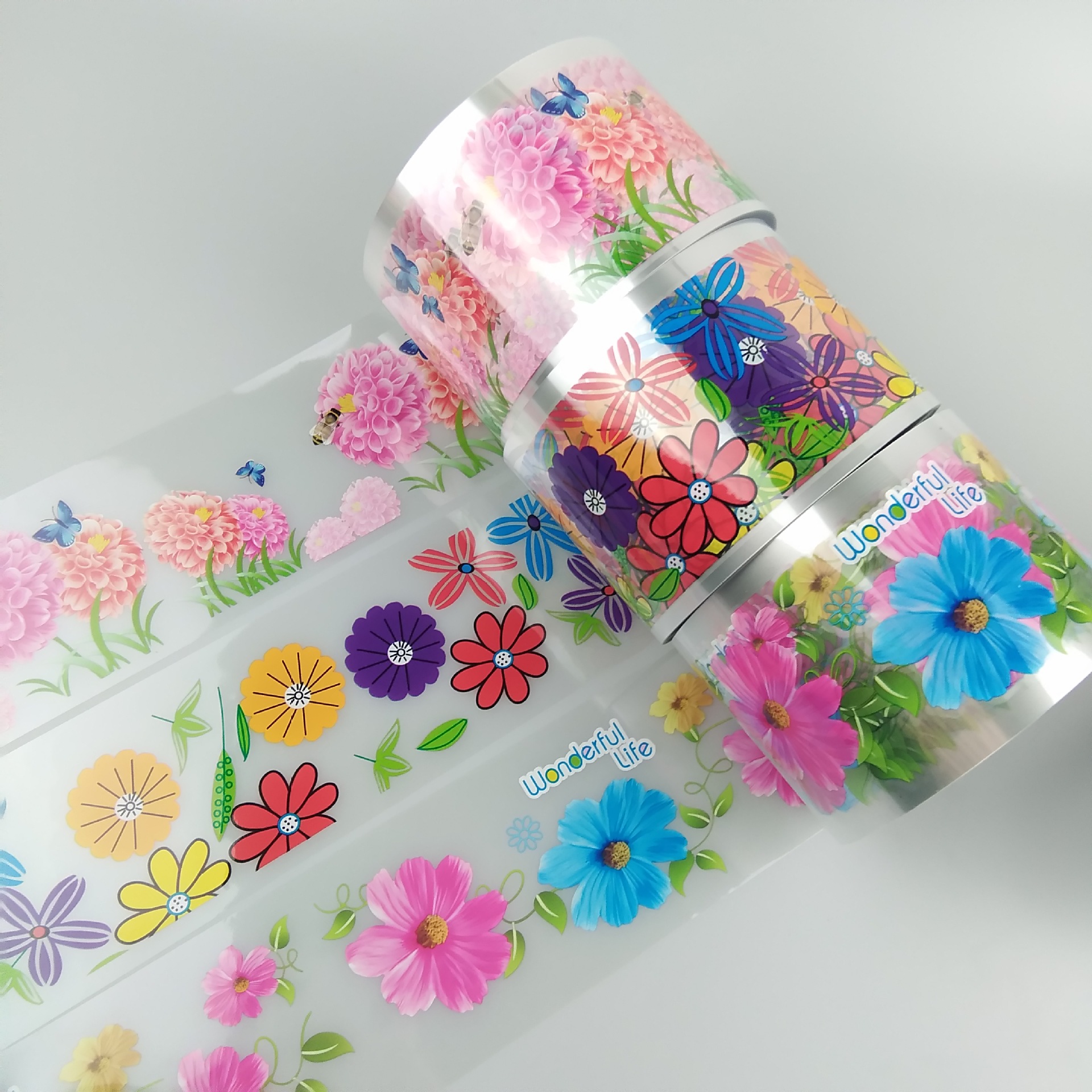 热转印纸 镭射热转印花膜 热转印膜定做 pe塑料桶膜