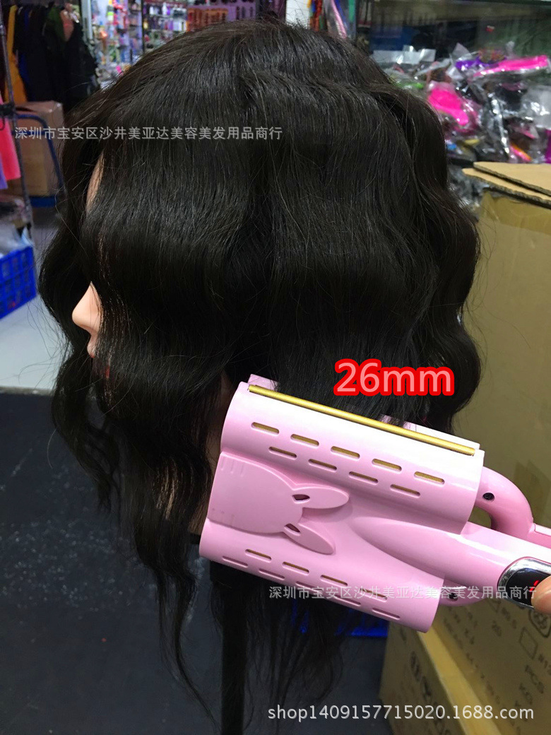 新款lcd三管卷发器波浪卷发棒上海复古发型卷发器蛋头卷蛋卷棒