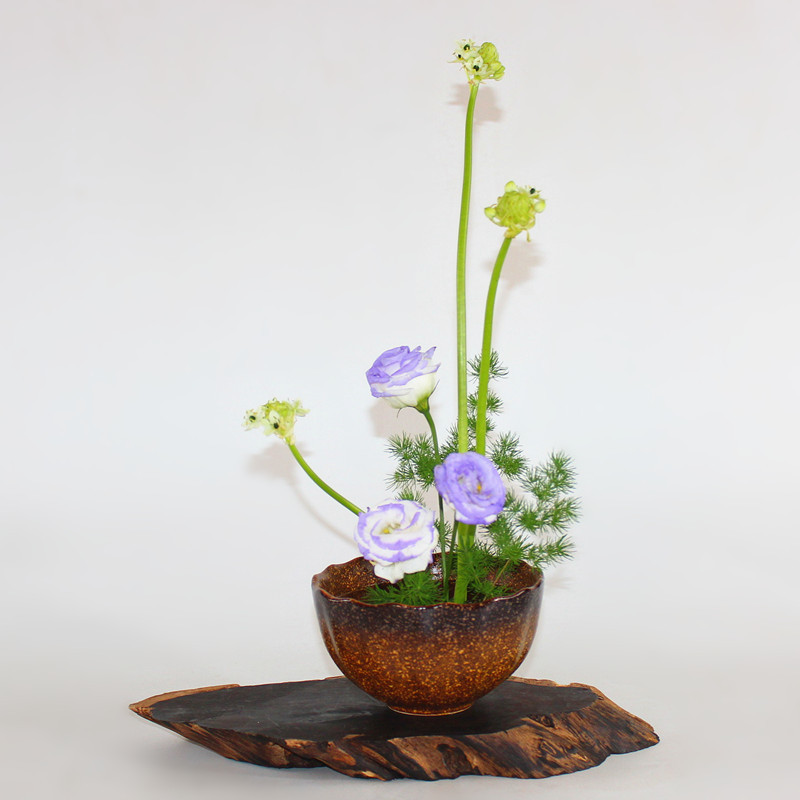 陶瓷花盆日式小源流插花中式禅意花器东方花道复古碗创意古典高档