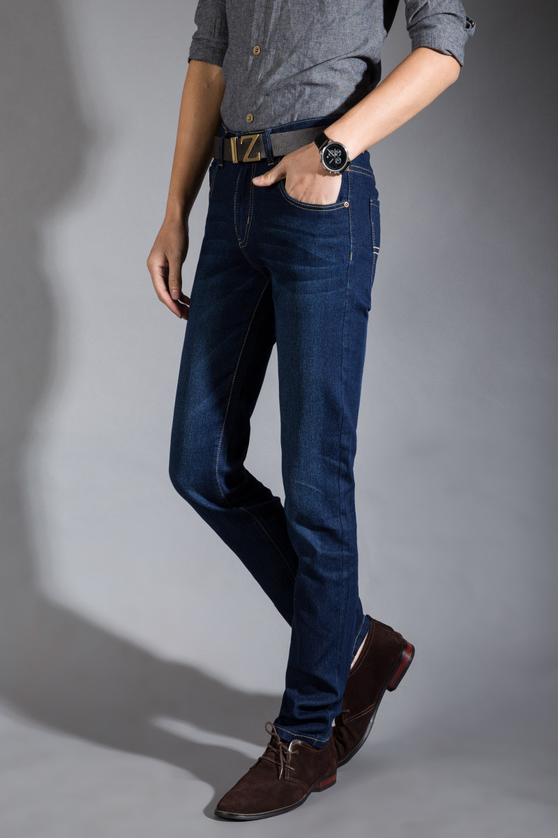 牛仔男裤新款男式牛仔裤商务修身小直筒弹力男装休闲长裤现货批发