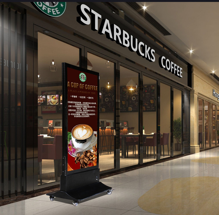 落地式单双面磁吸超薄灯箱可移动立式广告牌led室外灯箱厂家定做