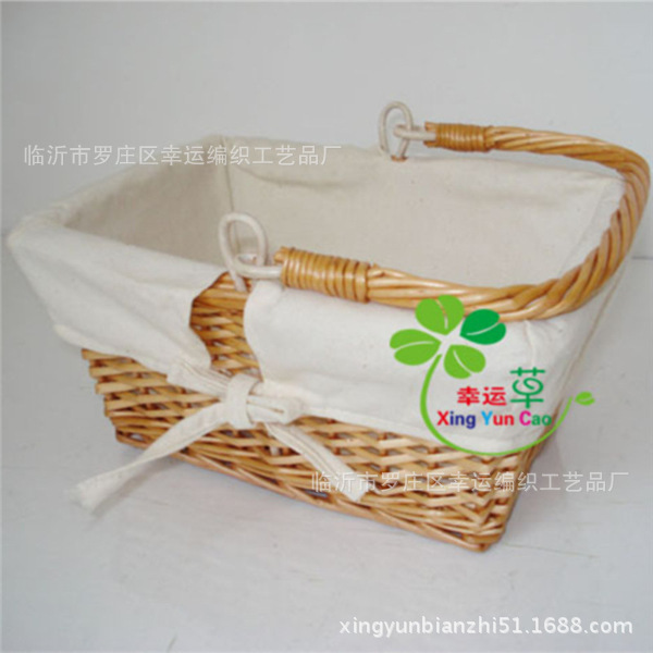 Linyi Lucky Woven Exclusive for Wicker Vegetables Fruit Basket All Kinds of Wicker Storage Basket Factory Meal Basket Non-Cane Basket
