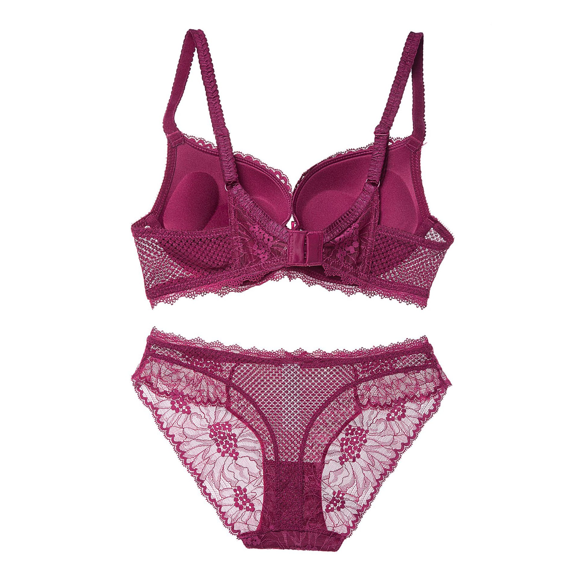 厂家直销一件代发 新款欧美性感蕾丝文胸套装深v聚拢调整型内衣