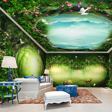 定制3d梦幻童话森林全屋酒店宾馆卧室客厅电视沙发背景墙纸壁画