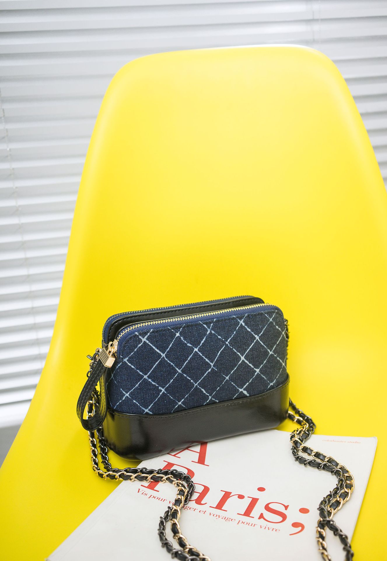 2018新款撞色小香风流浪包链条女包小号单肩包工厂批发一件代发