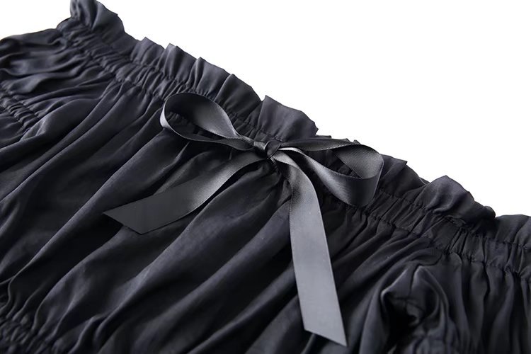 跨境亚马逊2018夏季新款 欧美抽褶短款木耳边蝴蝶结抹胸短袖t恤女