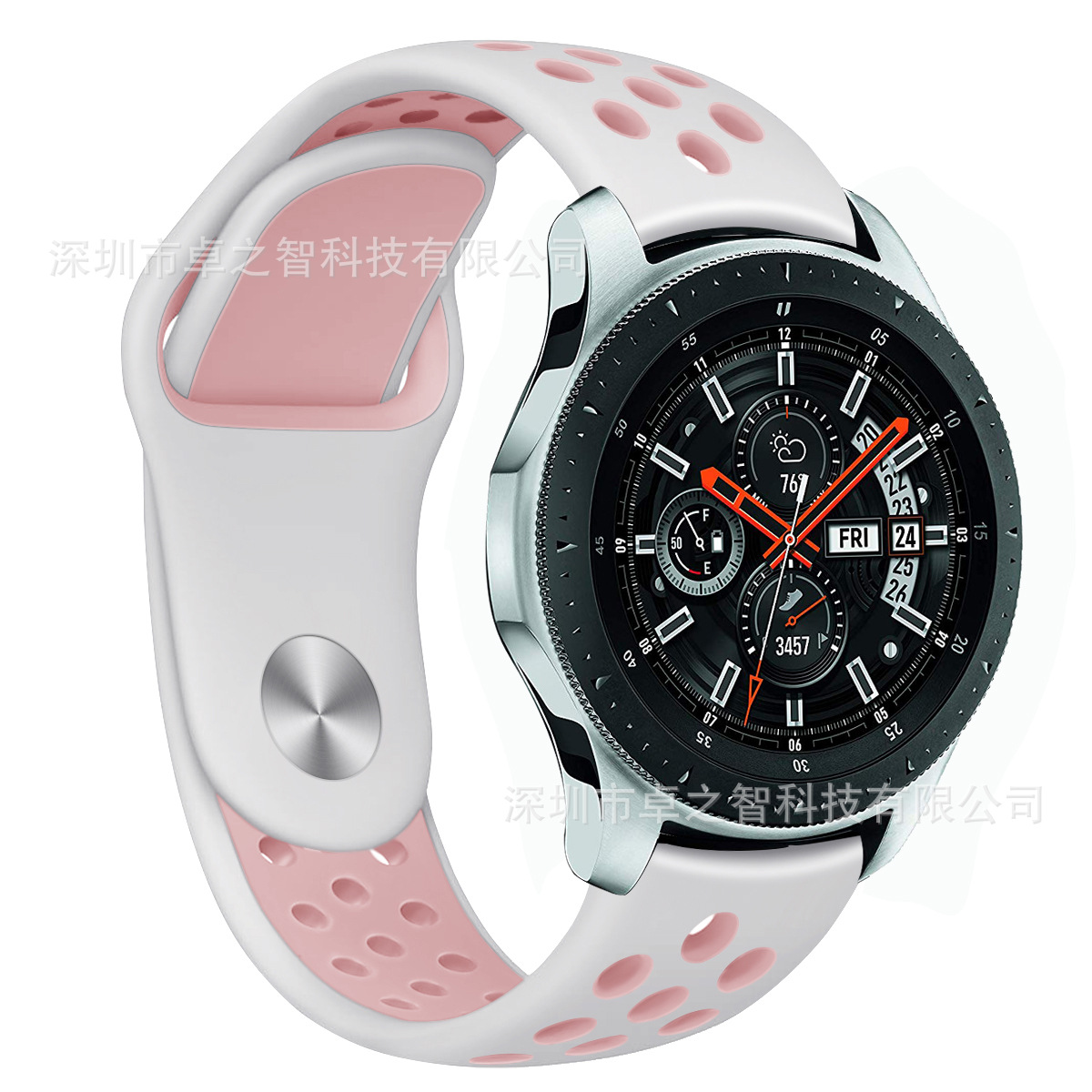 适用于三星galaxy (46mm) sm-r800手表 硅胶表带双色多孔耐克款
