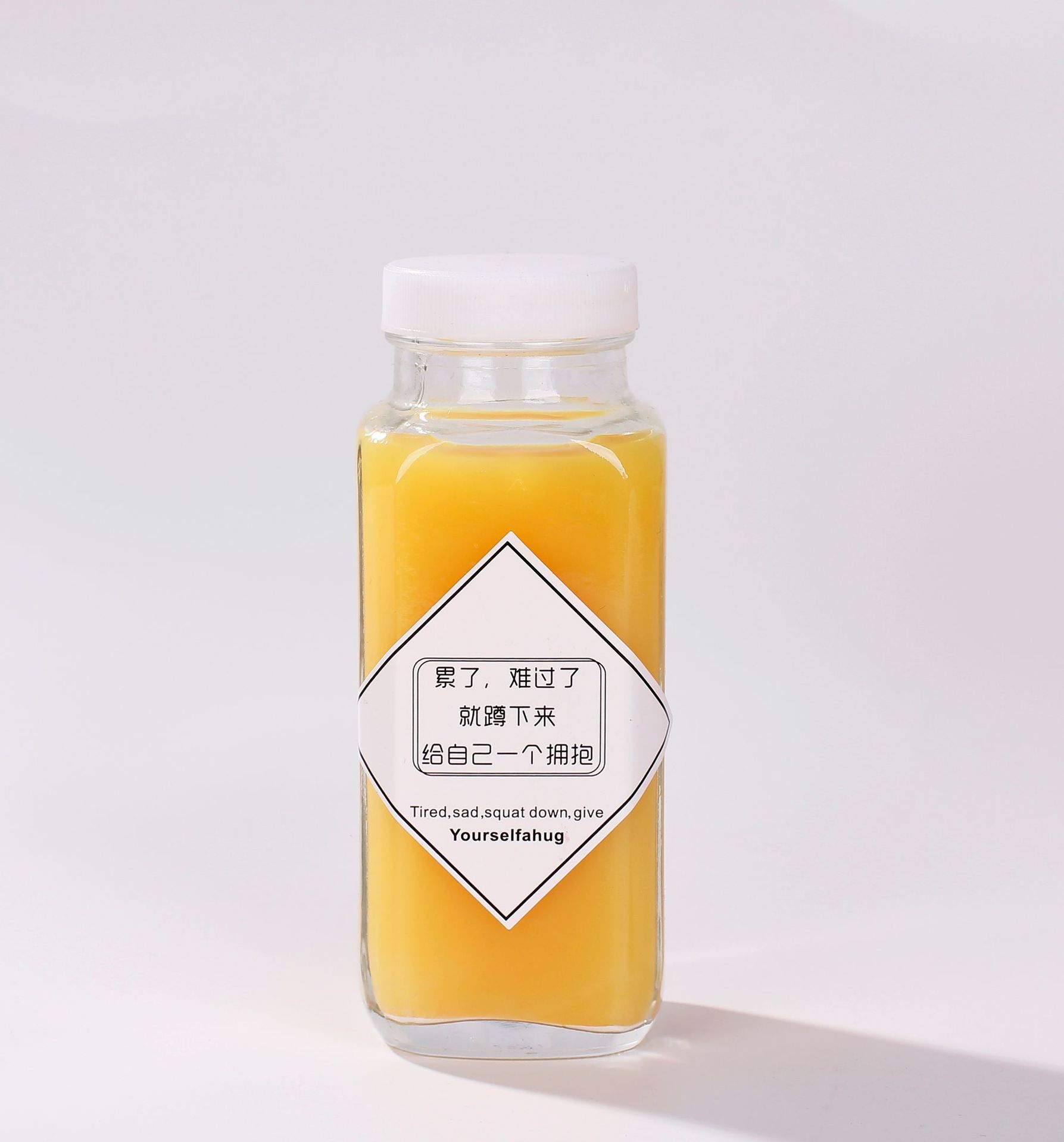 新款ins饮料玻璃瓶500ml方形玻璃果汁瓶 网红奶茶玻璃瓶logo批发