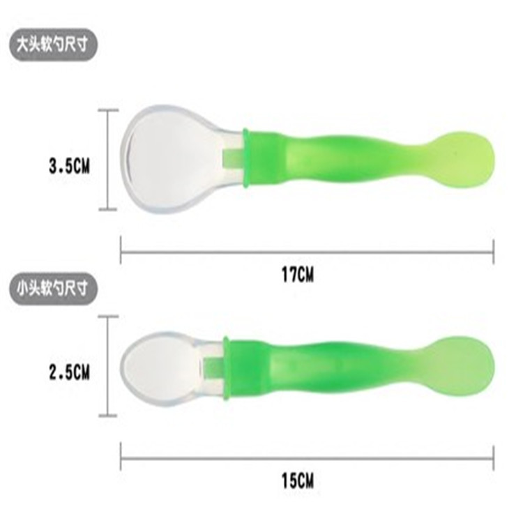 Keaiduo Baby Silicone Temperature-Sensitive Color Changing Soft Spoon Baby Feeding Rice Paste Spoon Complementary Food Training Spoon Soft Spoon