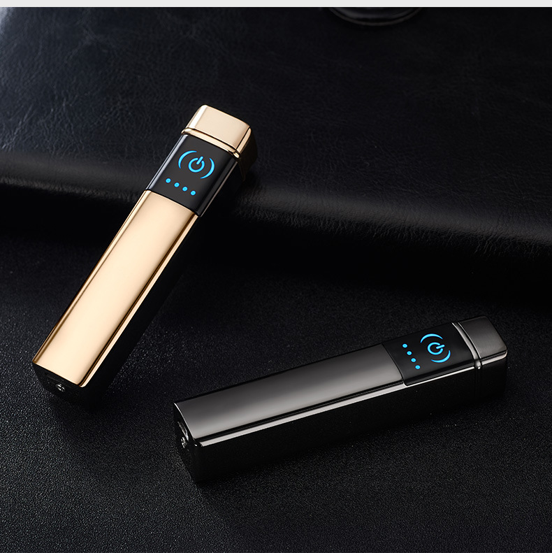 批发focus焦点d29方形双电弧液晶感应打火机充电usb电子点烟器