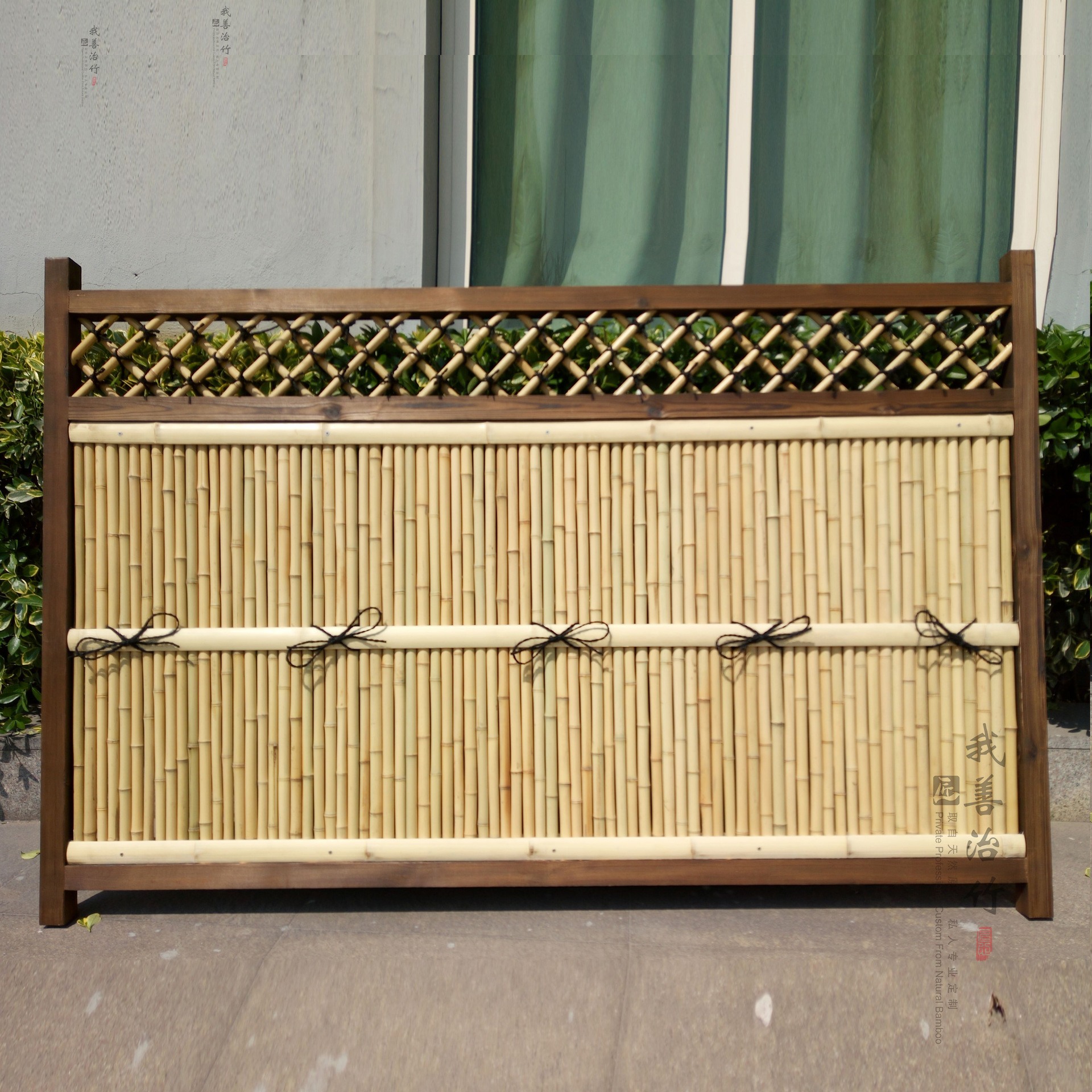 厂家定制天然竹篱笆竹栅栏竹篱竹屏风竹隔断户外日式竹围栏园艺