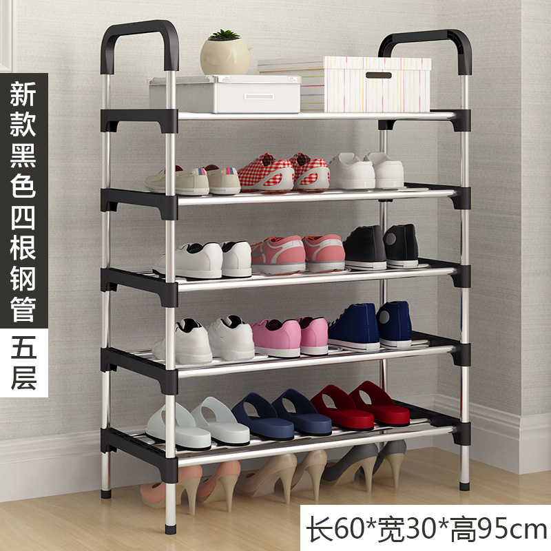 Factory Wholesale Dormitory Students Bedroom Storage Rack Plastic Iron Shoe Rack Multi-Layer Assembly Simple Shoe Rack