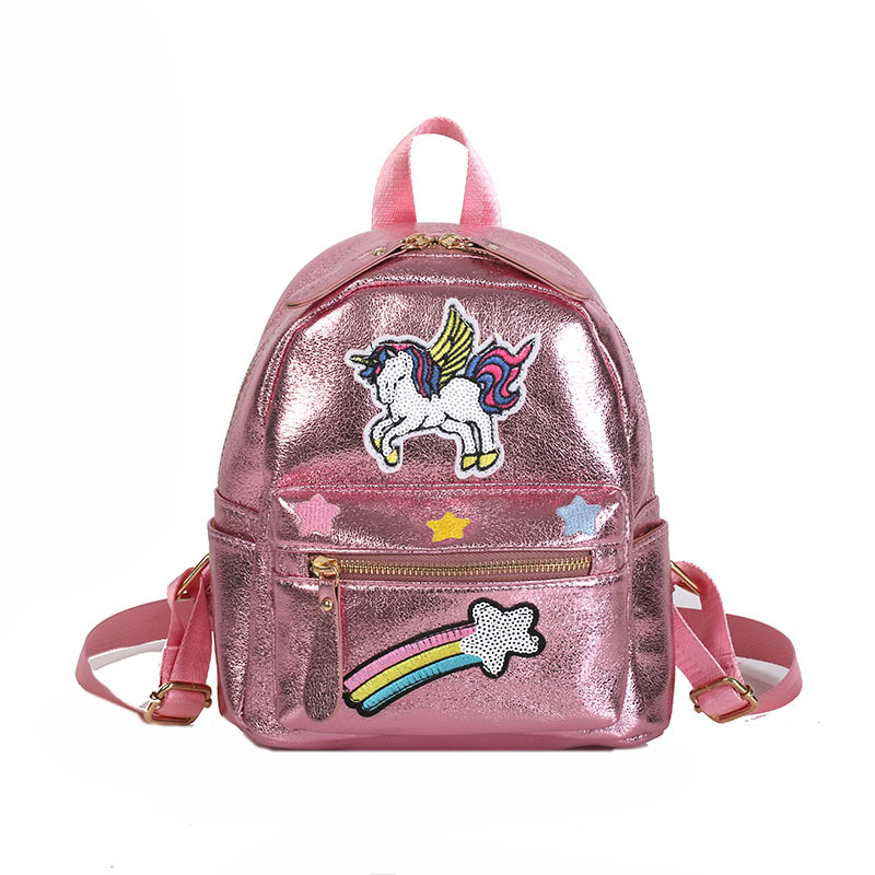 2019 New Cartoon Cute Laser Sequined Unicorn Backpack Fashion Embroidered Personalized Animal Small Backpack for Women