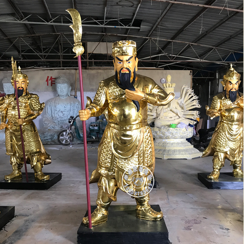 定做道教八大金刚神像,玻璃钢贴金青除灾金刚,辟毒金刚佛像.