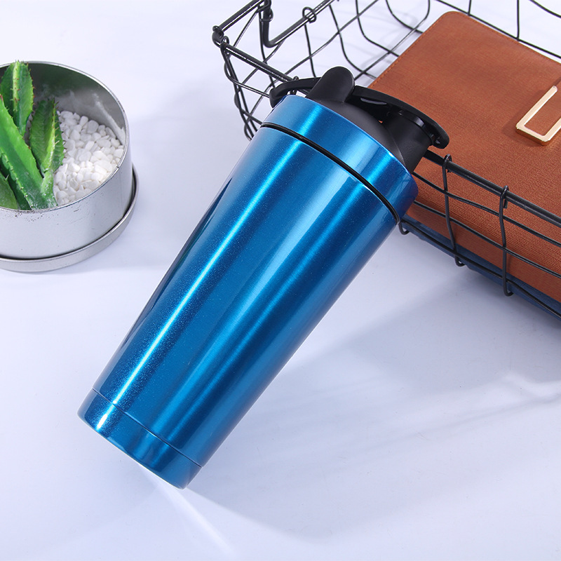 新款创意304不锈钢蛋白粉摇摇杯户外运动水壶双层真空保温杯定制