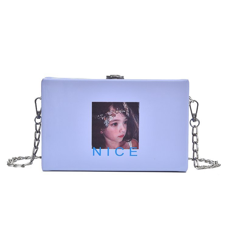 Patent Leather Small Square Bag Women's 2023 New Fashion Shaping Fashion Box Bag Summer Girls One Shoulder Messenger Bag Chain Bag