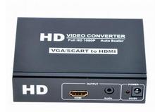 vga转av Scart转hdmi转换器VGA+SCART to HDMI支持1080P支持OSD