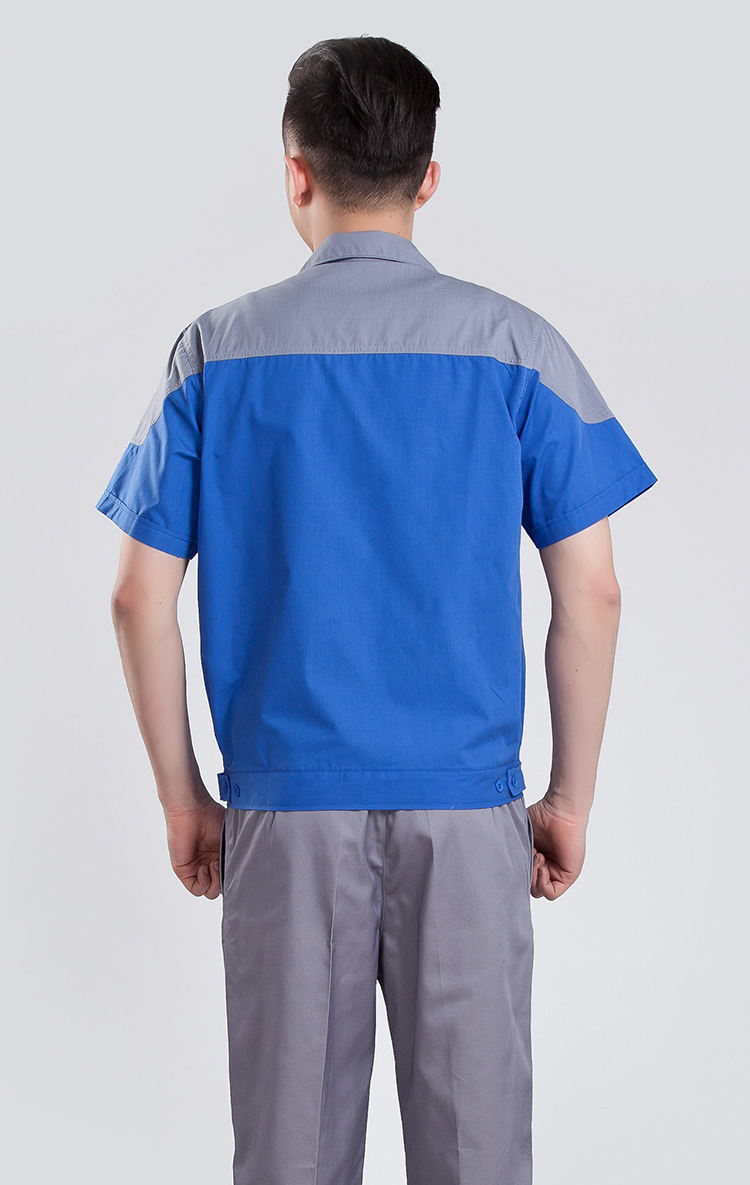 夏季短袖工作服套装薄款吸汗透气工厂车间半袖劳保工程服工装包邮