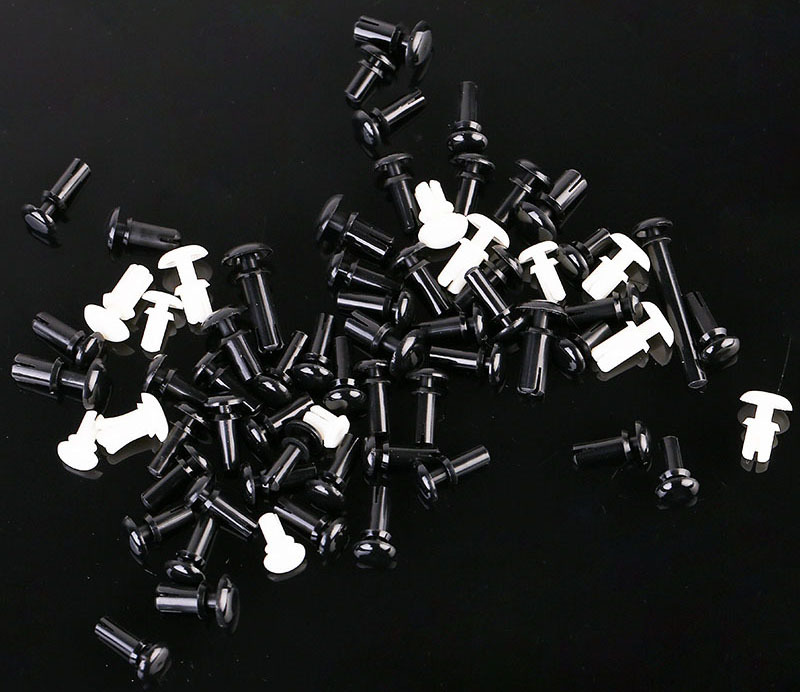 现货尼龙铆钉黑白色塑料铆钉r形r型pc板铆钉塑胶子母铆钉塑料膨胀