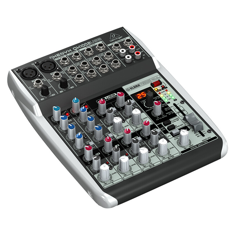 behringer/百灵达 qx-1002usb调音台主播录音带声卡话放效果器