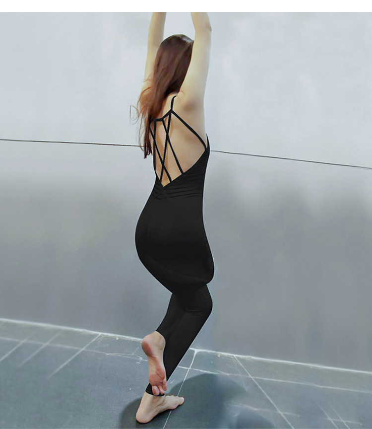 塑身美背空中连体衣瑜伽服芭蕾舞蹈形体服透气速干网纱连体裤套装