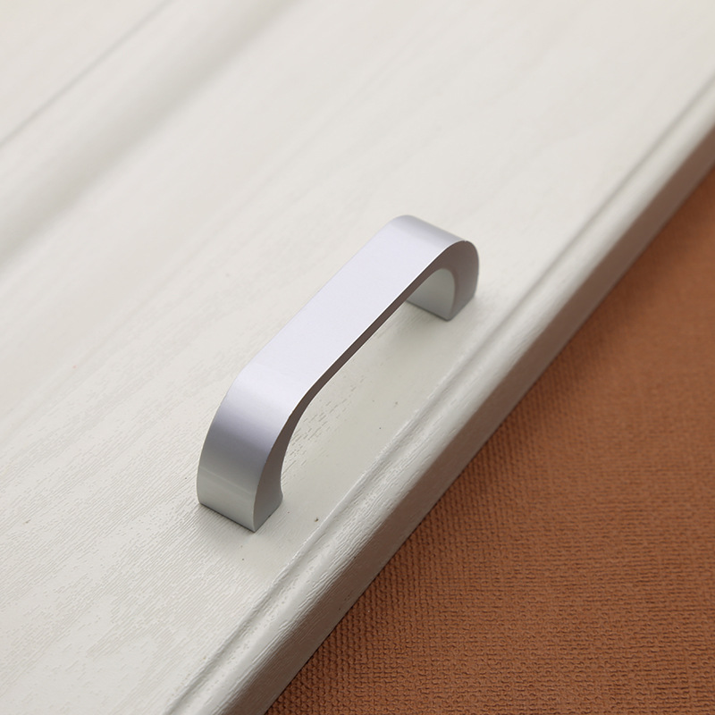 现代简约哑光铝合金拉手加长一字u型实心抽屉衣柜橱柜门把手直销