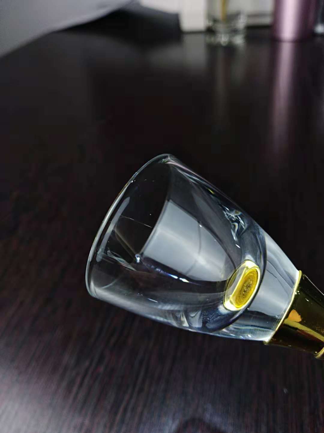 金属脚金色龙凤呈祥白酒高脚杯子弹杯白酒杯家用玻璃白酒杯分酒