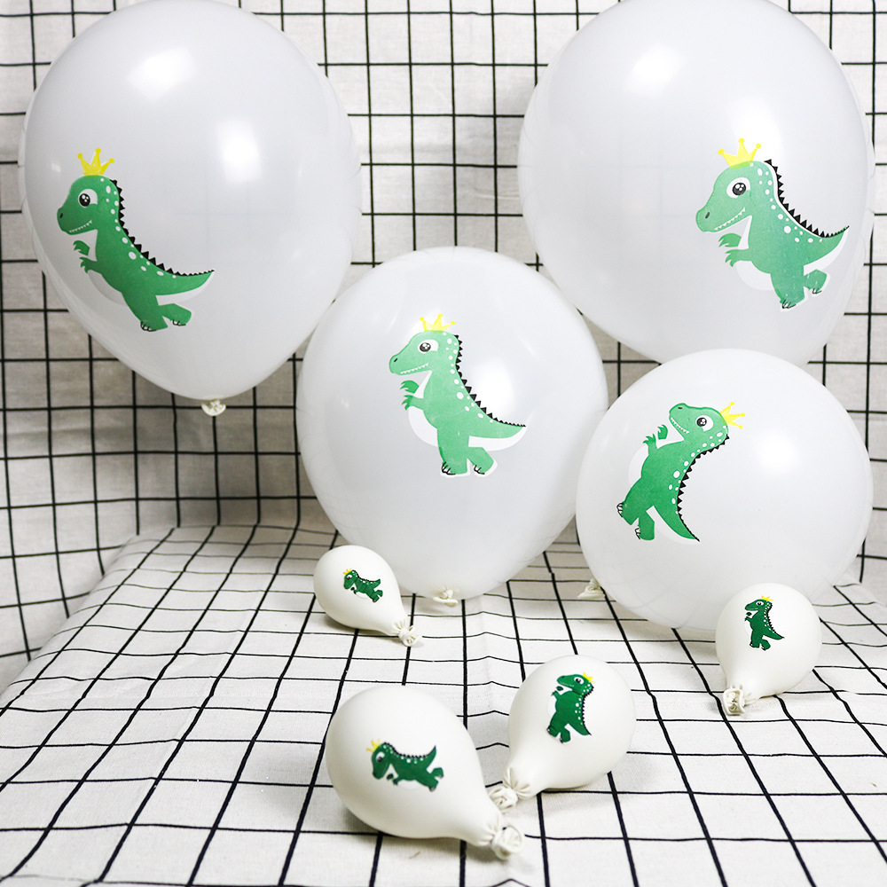 亚马逊热卖萌萌恐龙气球dinosaur跨境专供恐龙乳胶气球派对装饰