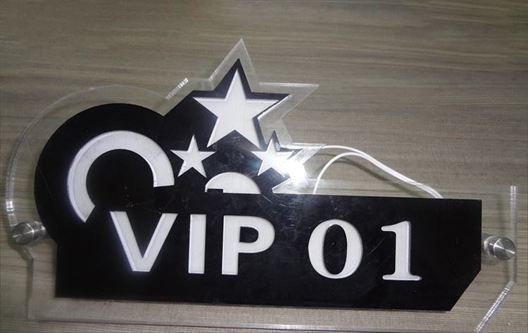 cnc三维雕刻亚克力发光门牌led标识牌导向有机玻璃发光门牌定制