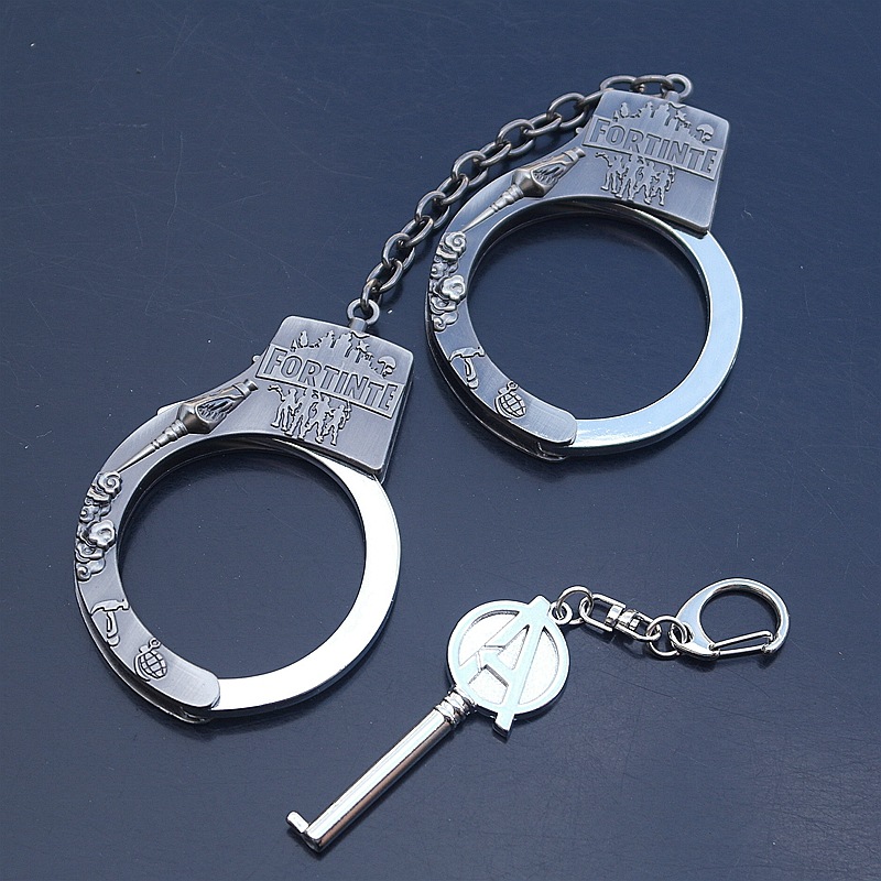 堡垒之夜fortnite武器 手铐合金模型道具钥匙扣-阿里巴巴