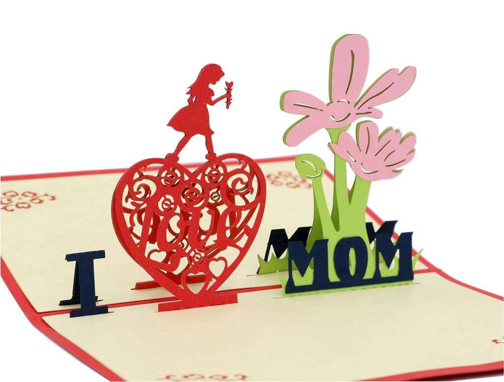 母亲节立体贺卡3d立节日祝福卡母亲生日创意礼物卡亚马逊同款现货