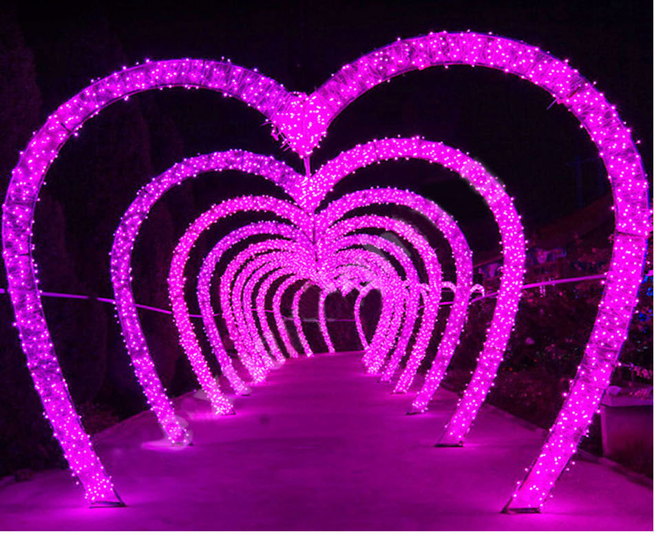led造型灯 户外防水灯光节日工程亮化浪漫爱心拱门造型灯