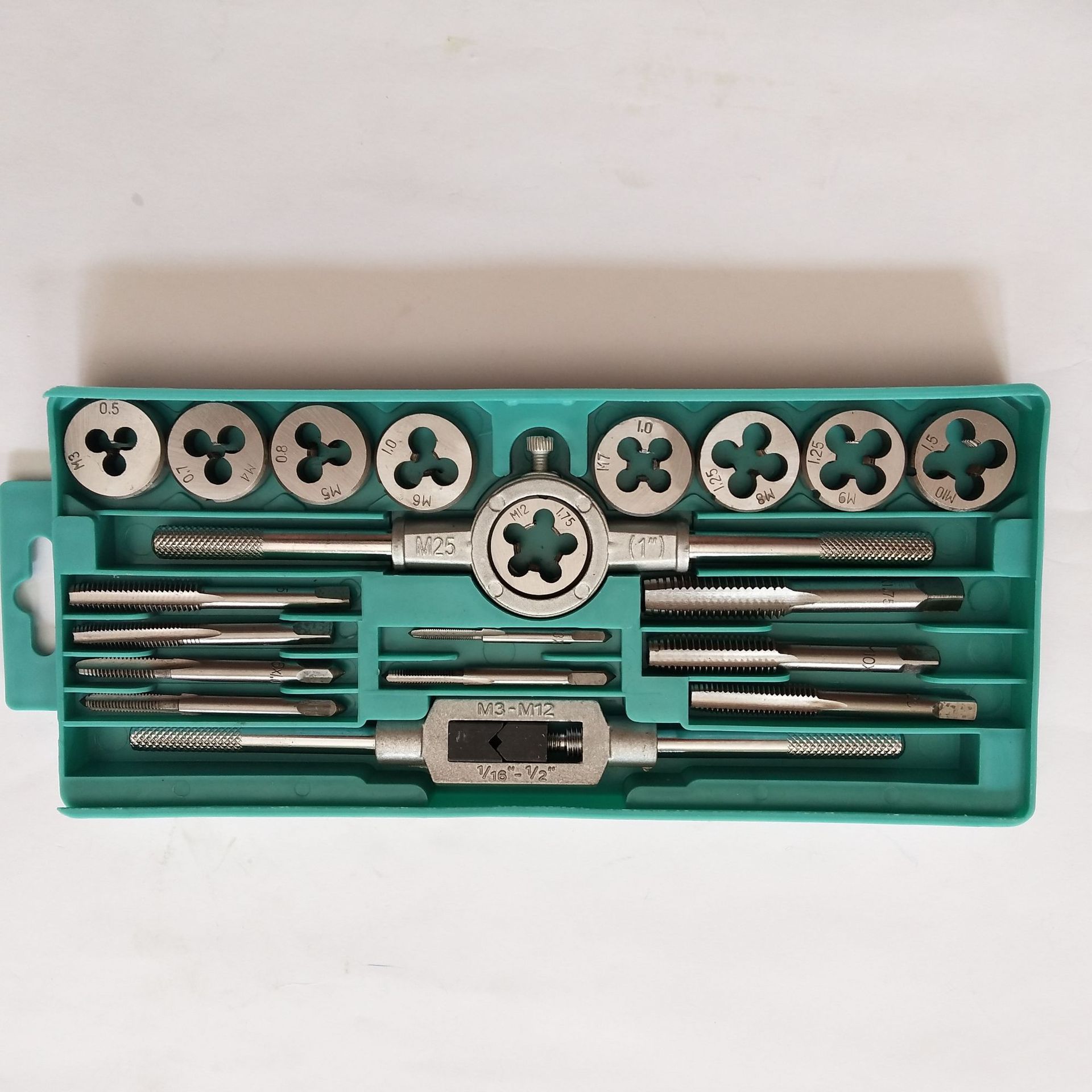 批发公制成套丝锥板牙 20件大架 丝锥架 板牙架-阿里巴巴