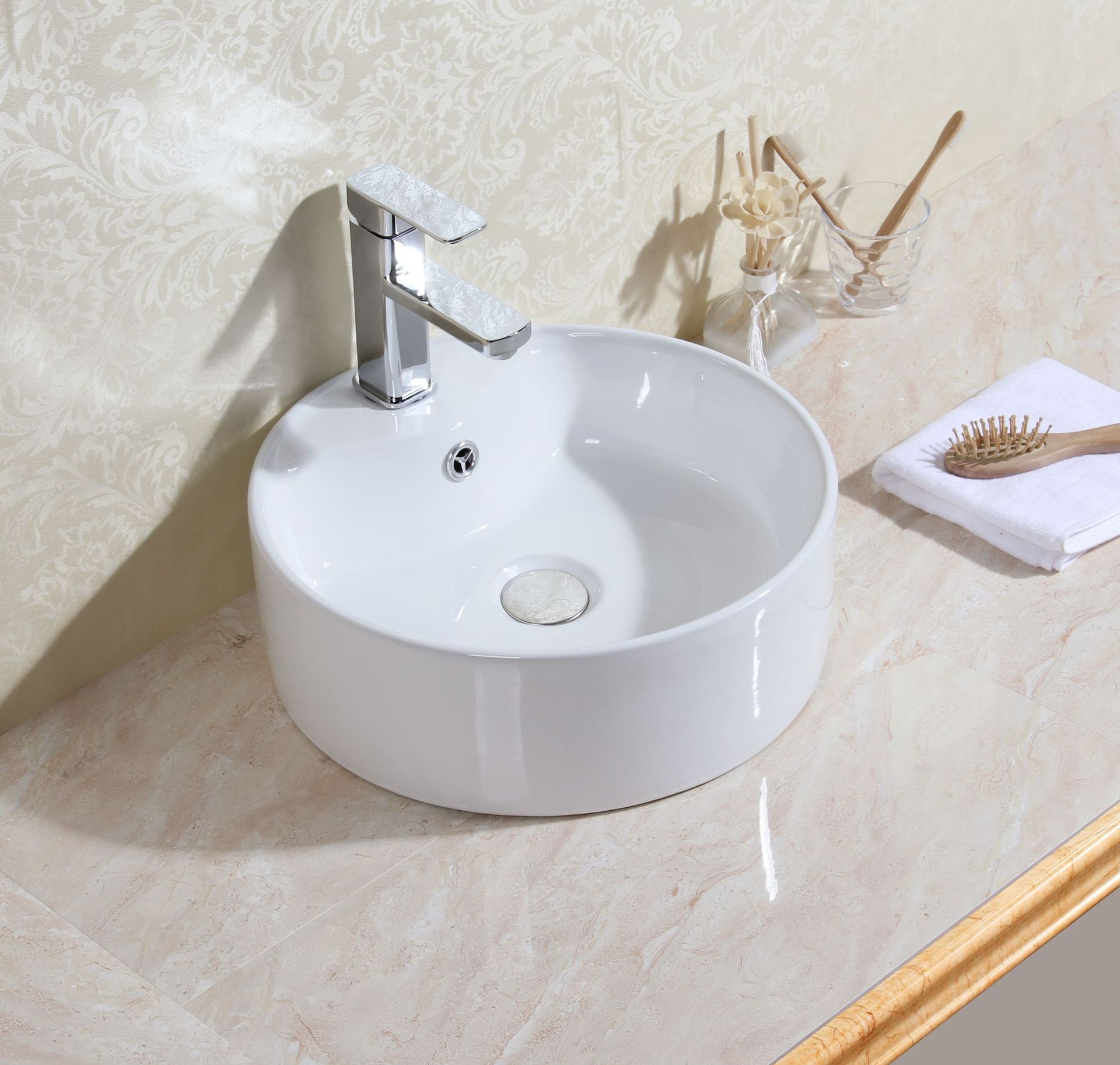 hot卫生间浴室圆形一体陶瓷洗漱面盆艺术台上洗手盆 厂家洗脸盆