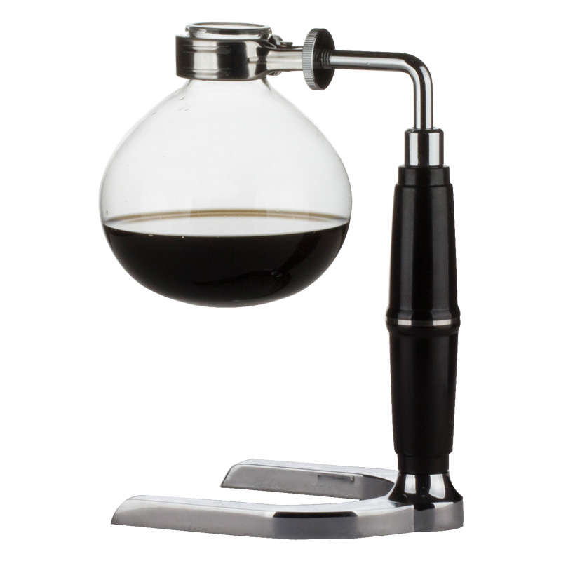 Classic Vacuum Coffee Maker Glass Siphon 3-Person Syphon Black Handle