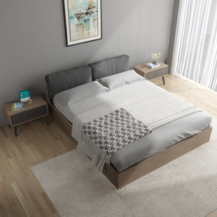 板式高箱储物双人床