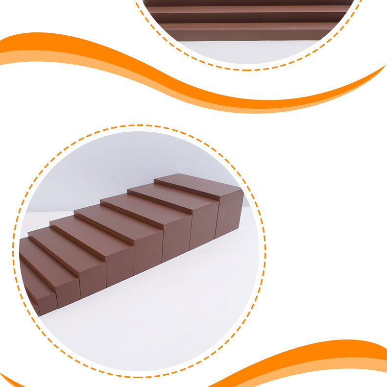 蒙氏教具儿童益智玩具 蒙台梭利早教木质玩具棕色梯感官教具批发