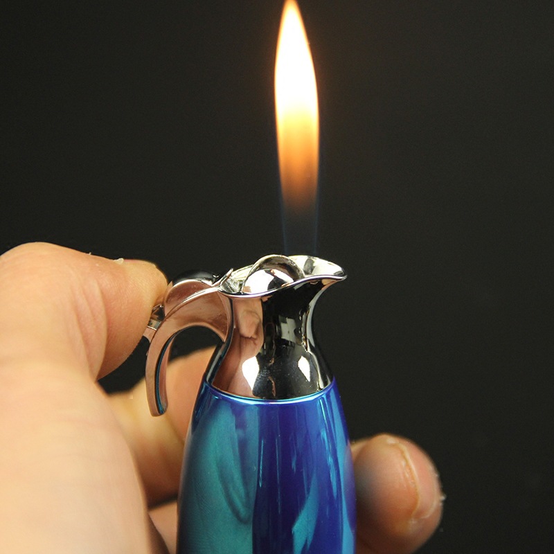 创意小茶壶充气打火机 个性迷你酒壶水壶造型明火电子打火机