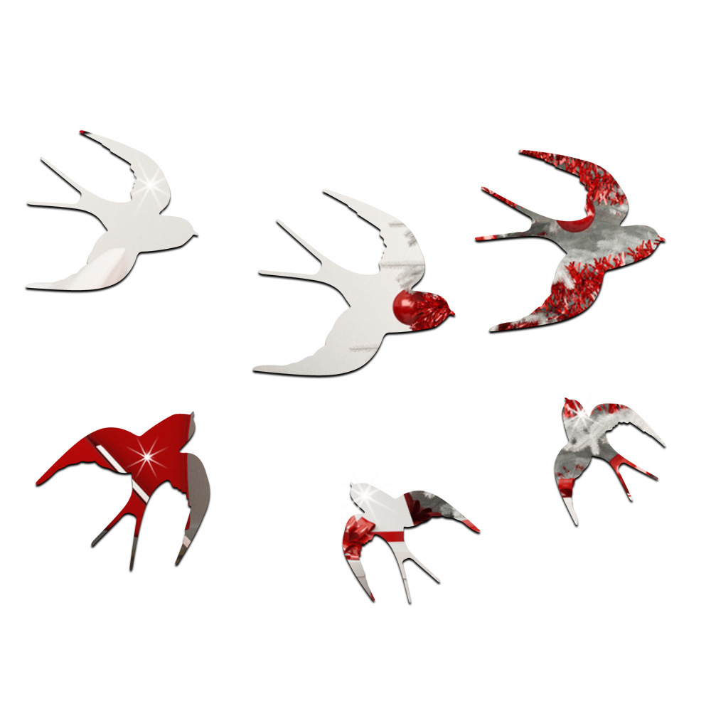 速卖通爆款小燕子镜面墙贴客厅卧室家居装饰亚克力镜面墙贴361031