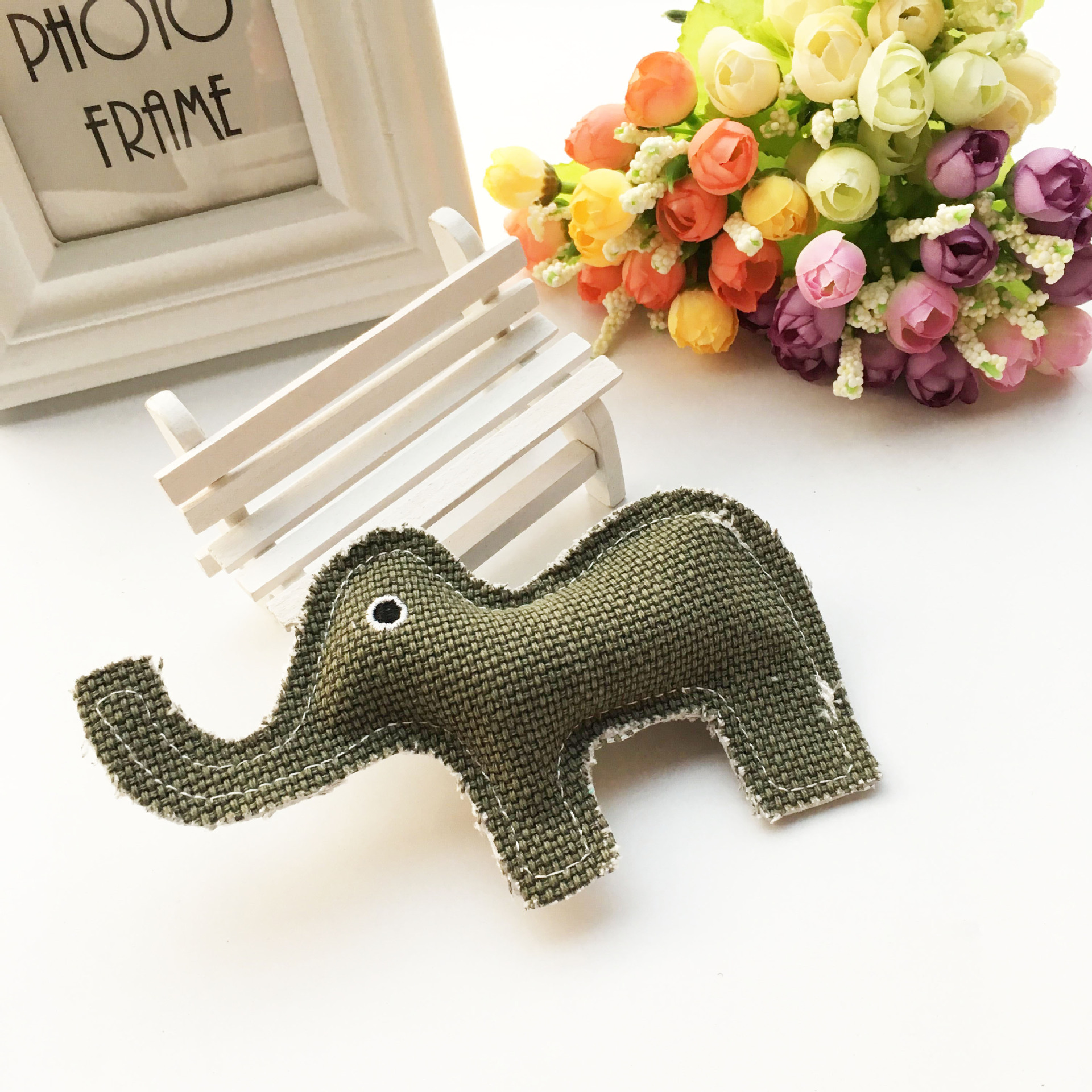 亚马孙牛仔玩具内置bb叫帆布耐咬 麻布小象 宠物狗狗超喜欢的玩具