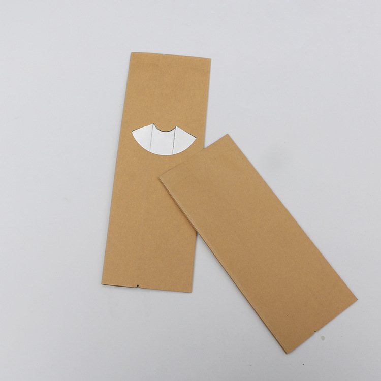 现货批发扇形开窗牛皮纸中封袋 内镀铝侧边风琴袋茶叶食品包装袋